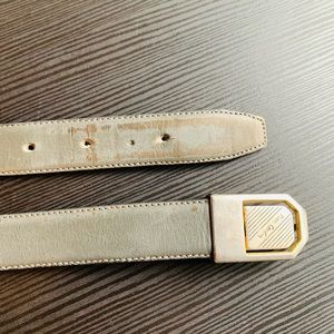 Men grey genuine leather belt🤍
